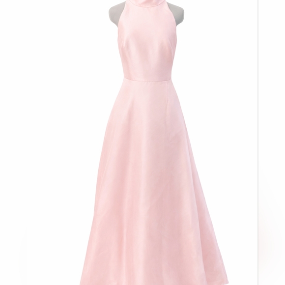 ML Monique Lhullier Halter Satin Ball Gown, Blush Pink NWT, sizss 8 & 10 - Picture 4 of 13